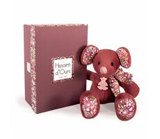 Doudou Histoire d´Ours Plyšová kamarátka tmavo ružová myška 25 cm / od 0 rokov