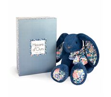 Doudou Histoire d´Ours Plyšový kamarát modrý zajačik 25 cm / od 0 rokov