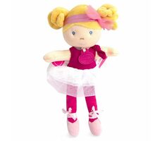 Doudou Jolijou Bábika mini baletka "Les Tutus" 23 cm tmavo ružové šaty / od 0 rokov