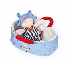 Doudou Jolijou Bábika v modrej prenášacej taške 20 cm / od 0 rokov