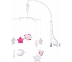 CHIPOLINO Hudobný závesný kolotoč Ružová malá sovička / 0 - 5 mesiacov