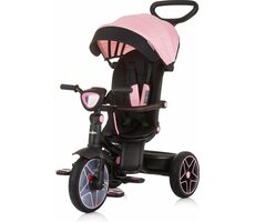 CHIPOLINO Trojkolka so strieškou a hudobným boxom Derby 2v1 Flamingo / od 1.5 roka / do 25 kg