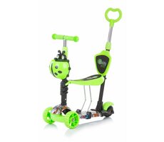 CHIPOLINO Kolobežka s vodiacou tyčou Kiddy Evo 3v1 Green Graffiti / od 3 rokov / do 20 kg