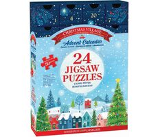 EUROGRAPHICS Puzzle Adventný kalendár: Vianočné dediny / 24x50 dielikov / od 6 rokov
