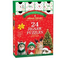 EUROGRAPHICS Puzzle Adventný kalendár: Vianočné fúzy / 24x50 dielikov / od 6 rokov