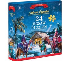 EUROGRAPHICS Puzzle Adventný kalendár: Narodenie Ježiška / 24x50 dielikov / od 6 rokov