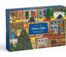 Galison Puzzle Adventný kalendár na 12 dní Joe Laforme: Zimné svetlá / 12x80 dielikov