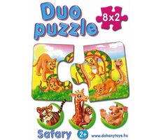 DOHÁNY Duo puzzle Safari / 8x2 dielikov / od 2 rokov