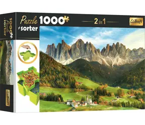 Trefl - Puzzle - 2v1 Dolomity, Taliansko s triedičom / 1000 dielikov / 68.3 x 48 cm / vek 12+