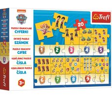 Trefl - Vzdelávacie puzzle - čísla Tlapková patrola / 20 dielikov / vek 3+