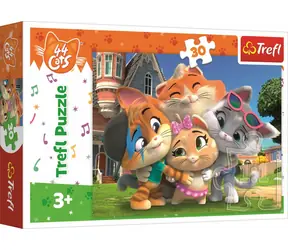 Trefl - Puzzle - 44 mačiek: Priateľstvo / 30 dielikov / 27 x 20 cm / vek 3+