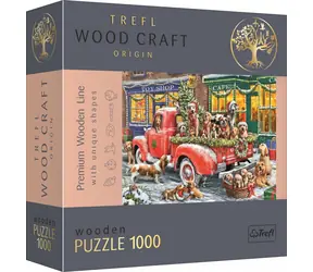 Trefl Wood Craft Origin - Puzzle - Santoví malí pomocníci / 1000 dielikov / 51.9 x 37.5 cm / vek 14+