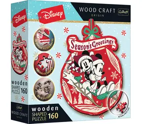 Trefl Wood Craft Origin - Puzzle - Vianočné dobrodružstvo Mickeyho a Minnie
