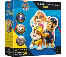 Trefl Wood Craft Junior - Puzzle - Tlapková patrola / 50 dielikov / 28.3 x 51.9 cm / vek 3+