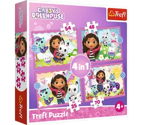 Trefl - Puzzle - Gábinin Kúzelný domček 4v1 / 35|48|54|70 / 28.5 x 20x5 cm / vek 4+