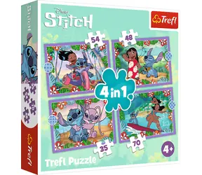 Trefl - Puzzle - Lilo&Stitch: Bláznivý deň 4v1