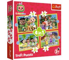 Trefl - Puzzle - Cocomelon: Zoznámte sa 4v1 / 12|15|20|24 dielikov / 28.5 x 20.5 cm / vek 3+