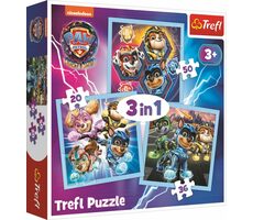 Trefl - Puzzle - Tlapková patrola: Mocní hrdinovia 3v1 / 20|26|50 dielikov / 20 x 19.5 cm / vek 3+