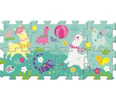 Trefl - Puzzle - Penové puzzle Veselé lamy / 117 x 60 cm / 28.5 x 28.5 cm / vek 2+