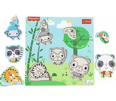 Trefl - Vkladačka - Drevená vkladačka Fisher Price: Džungľa / vek 18 mesiacov +