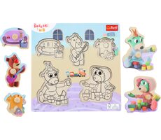 Trefl - Vkladačka - Drevená vkladačka Treflíci a medvedík / 18 mesiacov+