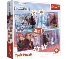 Trefl - Puzzle - Ľadové kráľovstvo 2: Cesta do neznáma 4v1 / 35|48|54|70 dielikov / 20.5 x 28.5 cm / vek 4+