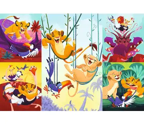 Trefl - Puzzle - Odvázny Leví kráľ / 100 dielikov / 41 x 27.5 cm / vek 5+