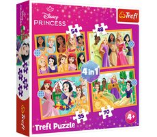Trefl - Puzzle - Disney princeznej: Rozprávkové príbehy 4v1 / 35|48|54|70 dielikov / 28.5 x 20.5 cm / vek 4+