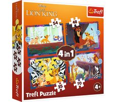 Trefl - Puzzle - Odvážny Leví kráľ 4v1 / 35|48|54|70 dielikov / 28.5 x 20.5 cm / vek 4+