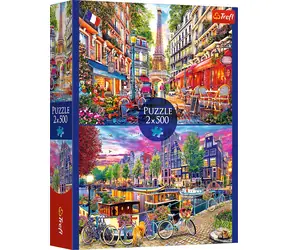 Trefl - Puzzle - Európske mestá / 2x 500 dielikov / 48 x 34 cm / vek 10+