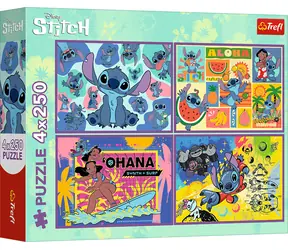 Trefl - Puzzle - Stitch / 4X 250 dielikov / 33.9 x 23.9 cm / vek 12+