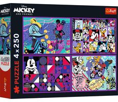 Trefl - Puzzle - Príhody Mickeyho Mouse a priateľov / 4X 250 dielikov / 33.9 x 23.9 cm / vek 12+