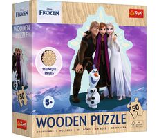 Trefl - Puzzle - Drevené obrysové puzzle Ľadové kráľovstvo: Prima partia / 50 dielikov / 22.4 x 28 cm / vek 5+
