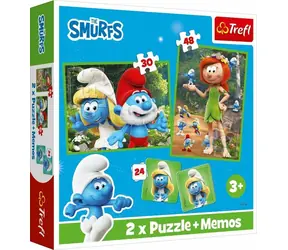 Trefl - Puzzle - Sada 3v1 Šmolkovia (2x puzzle + Pexeso)