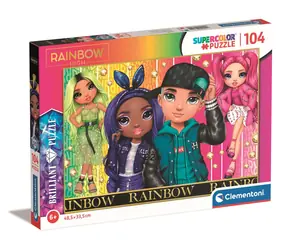 Clementoni Brilliant PUZZLE Rainbow High: Jade, Kryštál, River a Stella / 104 dielikov / od 6 rokov