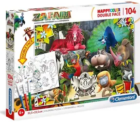 Clementoni Obojstranné PUZZLE Zafari: V džungli