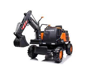 Eljet Detský elektrický bager Volvo oranžová / 70W / rýchlosť 3-8km/h / nosnosť 35kg