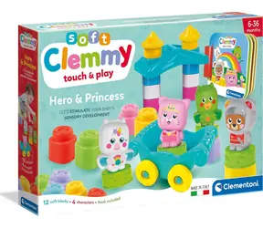 Clementoni Soft Clemmy Veľká hracia sada s knižkou Rytier a princezná / od 6 mesiacov