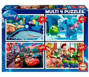 Educa Puzzle Disney Pixar Mix 4v1 / (50 & 80 & 100 & 150 dielikov) / od 5 rokov 