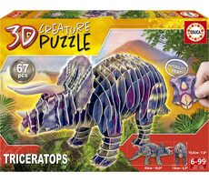 Educa 3D puzzle Triceratops / 67 dielikov / od 6 rokov