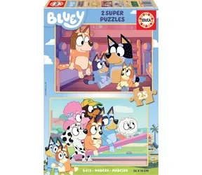 Educa Drevené puzzle Bluey / 2x25 dielikov / od 3 rokov