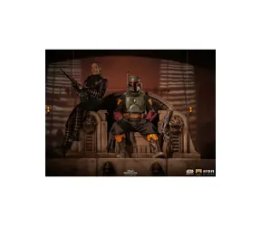 Iron Studios Boba Fett a Fennec Shand on Throne Deluxe - The Mandalorian - Art Scale 1/10