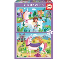 Educa Puzzle Jednorožce a víly / 2x20 dielikov / od 3 rokov