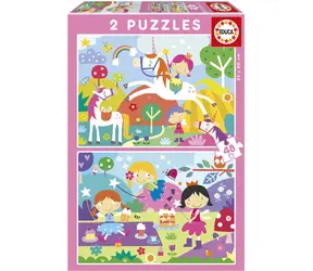 Educa Puzzle Jednorožce a Víly / 2x48 dielikov / od 4 rokov