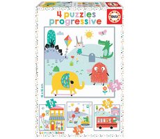 Educa Puzzle Lemon Ribbon 4v1 / (12 & 16 & 20 & 25 dielikov) / od 3 rokov