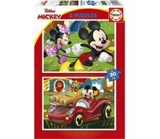 Educa Puzzle Mickey Mouse: Zábavný park / 2x20 dielikov / od 3 rokov