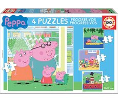 Educa Puzzle Prasiatko Pepina 4v1 / (6 & 9 & 12 & 16 dielikov) / od 3 rokov