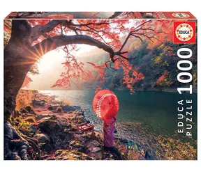 Educa Puzzle Východ slnka pri rieke Katsury - Japonsko