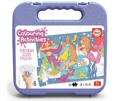 Educa Vyfarbovacie puzzle Morské panny 50 dielikov s fixkami / od 3 rokov