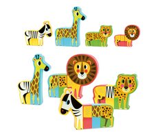 Vilac Drevené puzzle Veselé safari / od 2 rokov